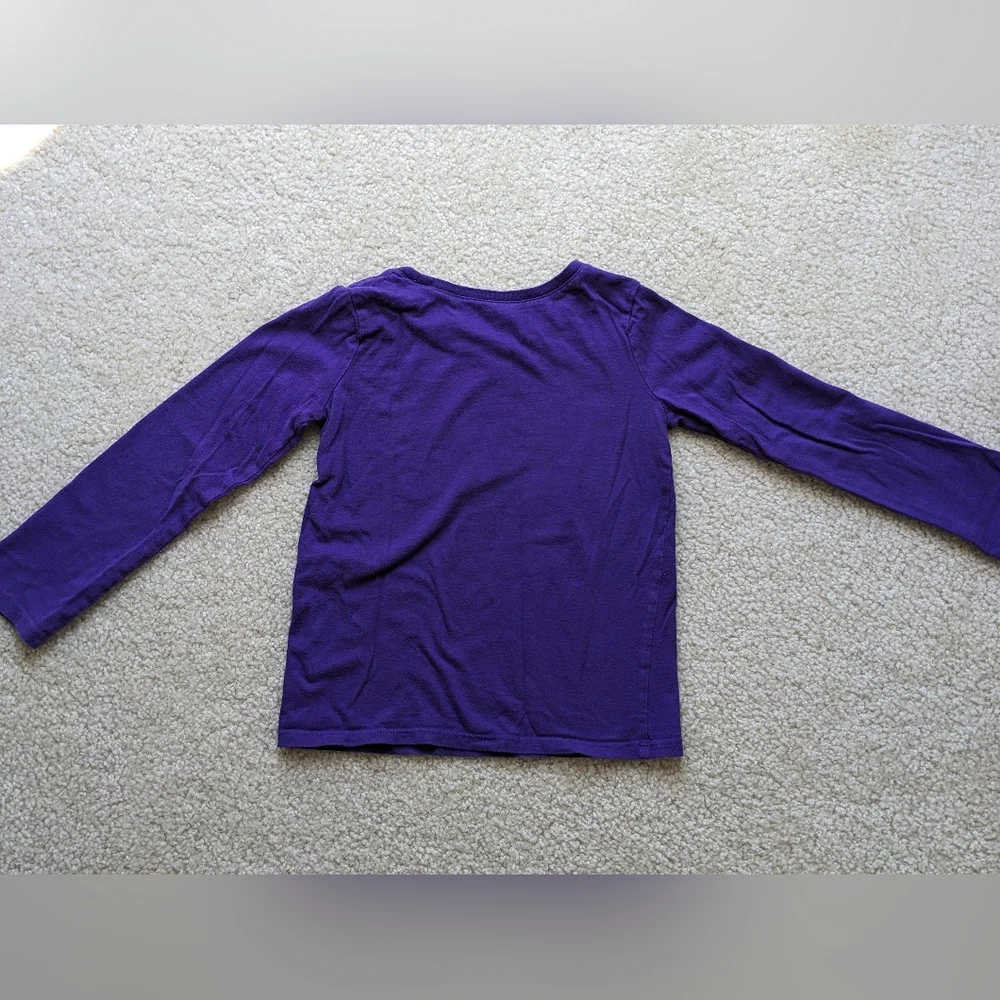 Little Girls Purple Princess Long Sleeve Shirt (5T)